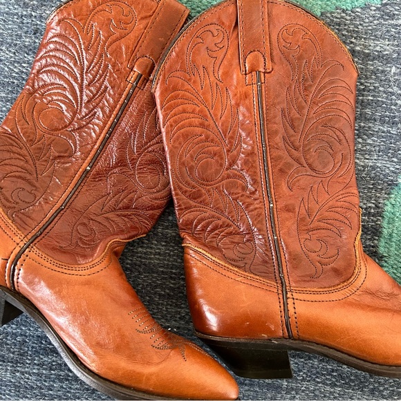 Vintage Acme Leather Cowboy Western Boots 6.5 - Picture 4 of 11